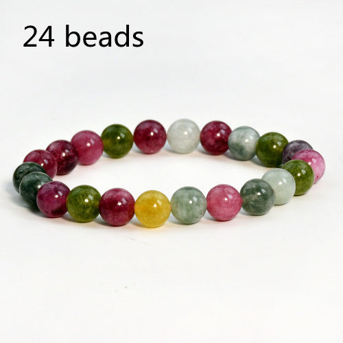 New Chinese Bracelet 8mm Round Beads Natural Stone Bracelet Agate Bead Crystal Tourmaline